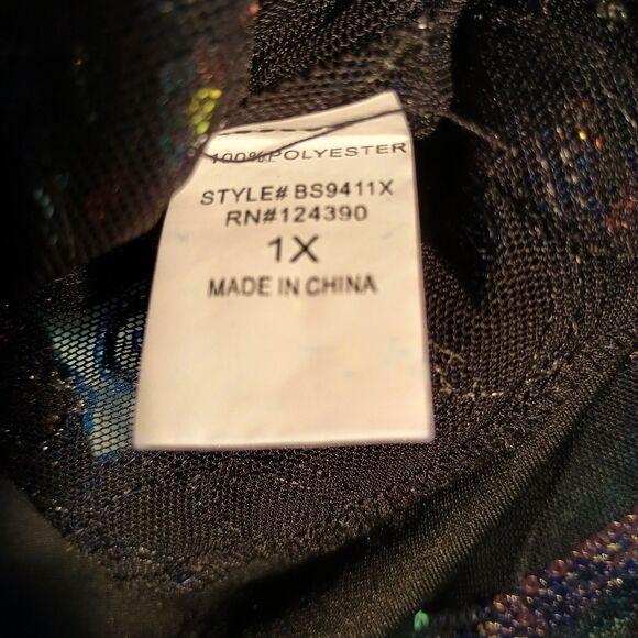 Black Sheer Sequin Bodysuit Women’s Long Sleeve Sparkly Mesh Party Club wear. - Picture 4 of 5